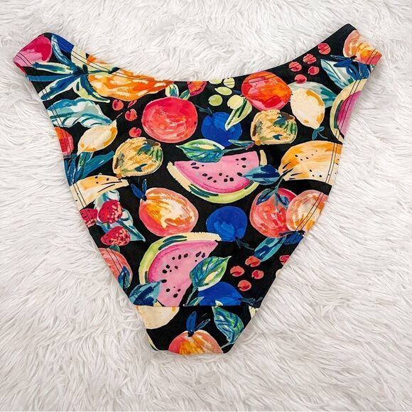 Show Me Your Mumu Black Fruity Print Monterey Swim Bikini Bottoms SZ S NWOT - Picture 4 of 9